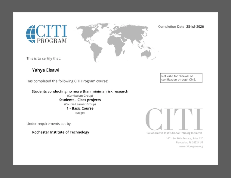 Preview of the CITI Minimal Risk Student Research certificate