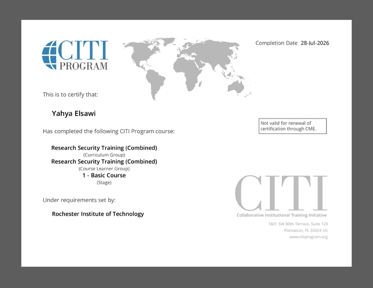 Preview of the CITI Research Security certificate
