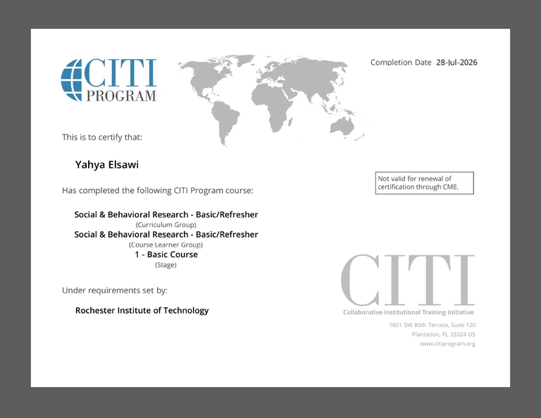 Preview of the CITI Social and Behavioral Research certificate