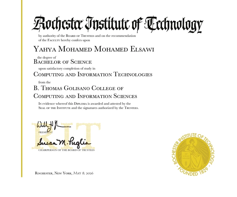 Preview of Yahya El-Sawi's RIT diploma