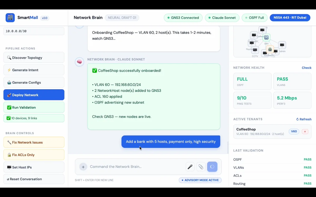Conversational onboarding of a fictional bank tenant