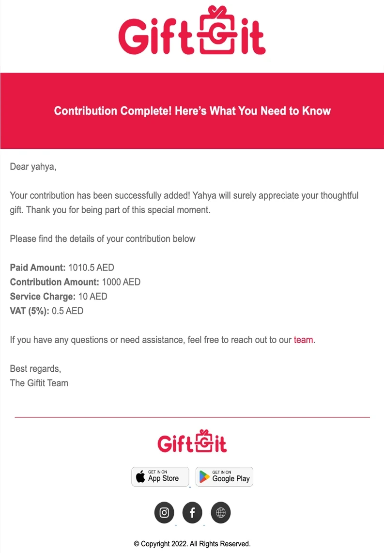 Payment confirmation