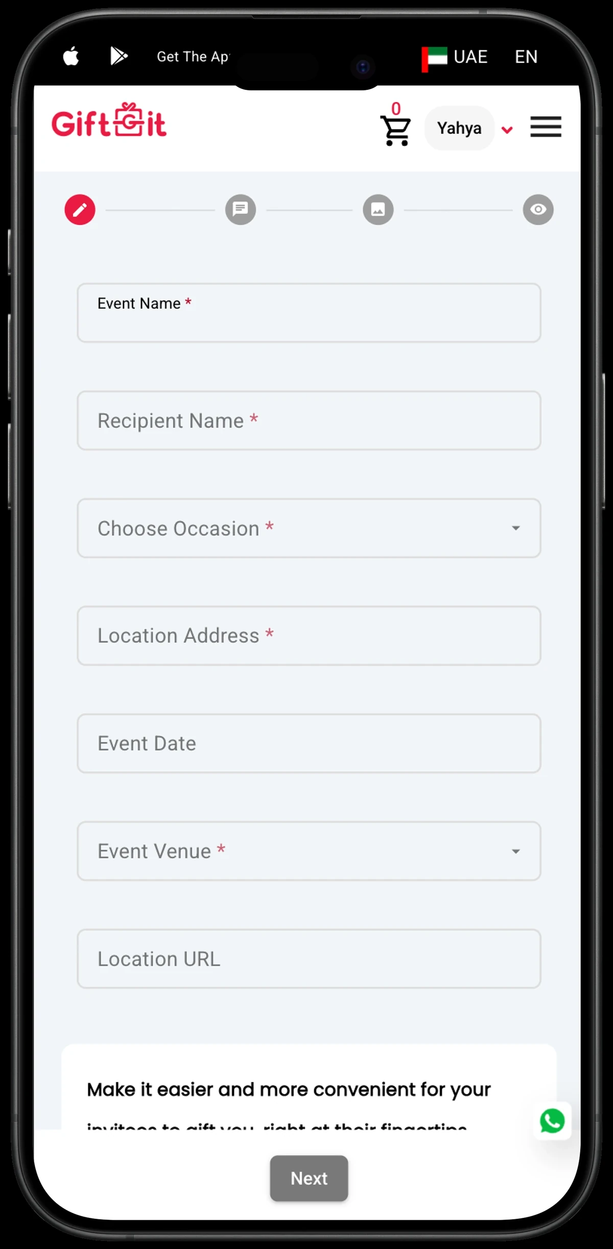 E-invite setup
