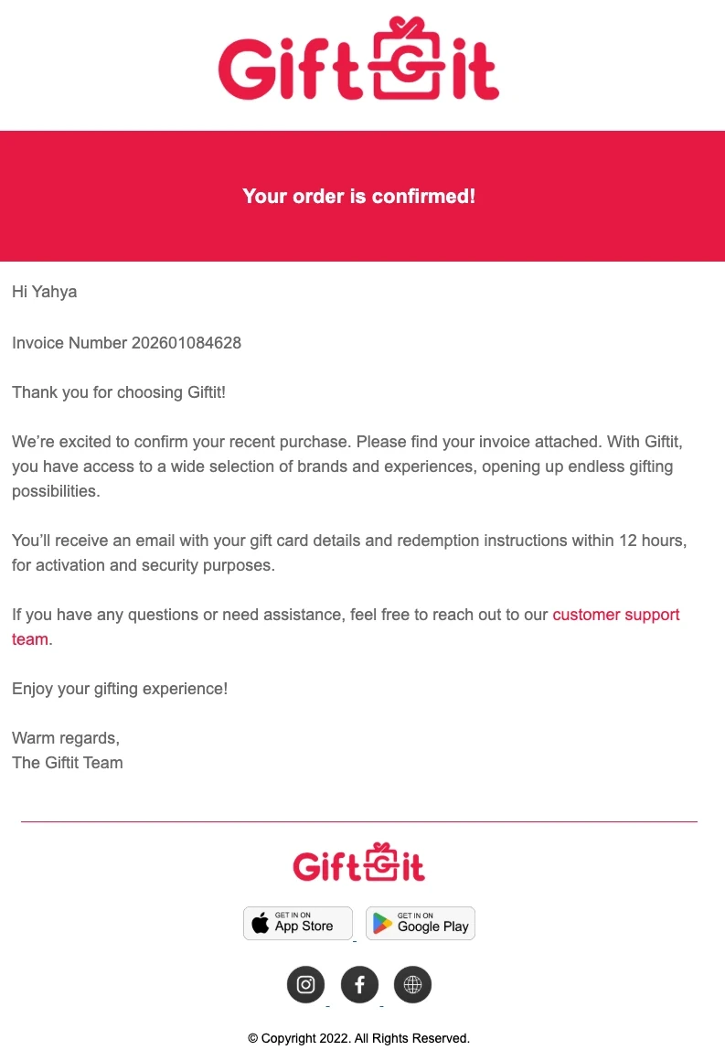 Order confirmation